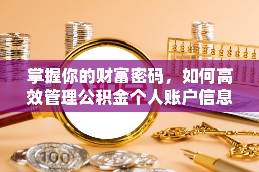 弋江掌握你的财富密码，如何高效管理公积金个人账户信息